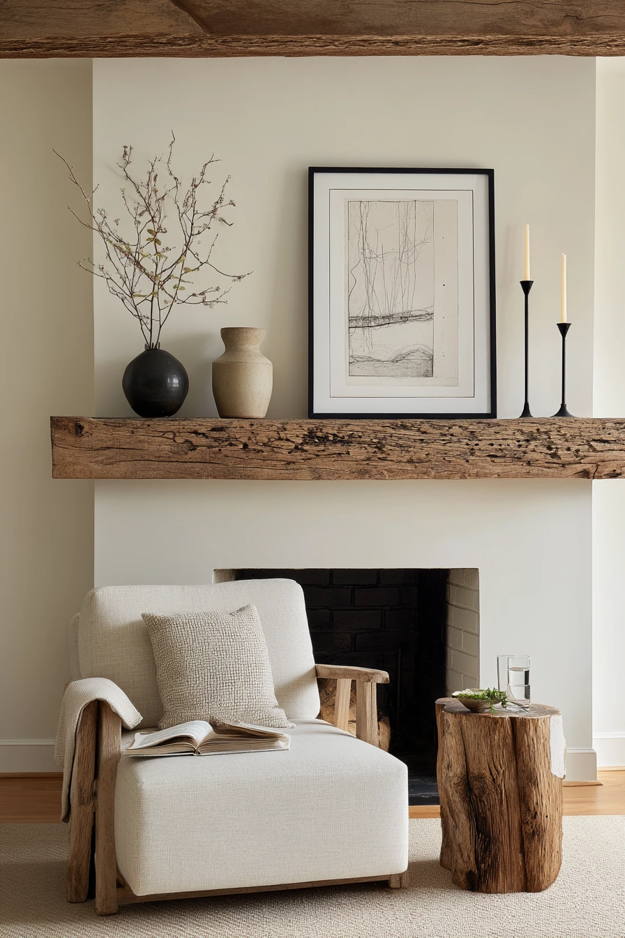 rustic mantel styling ideas 24