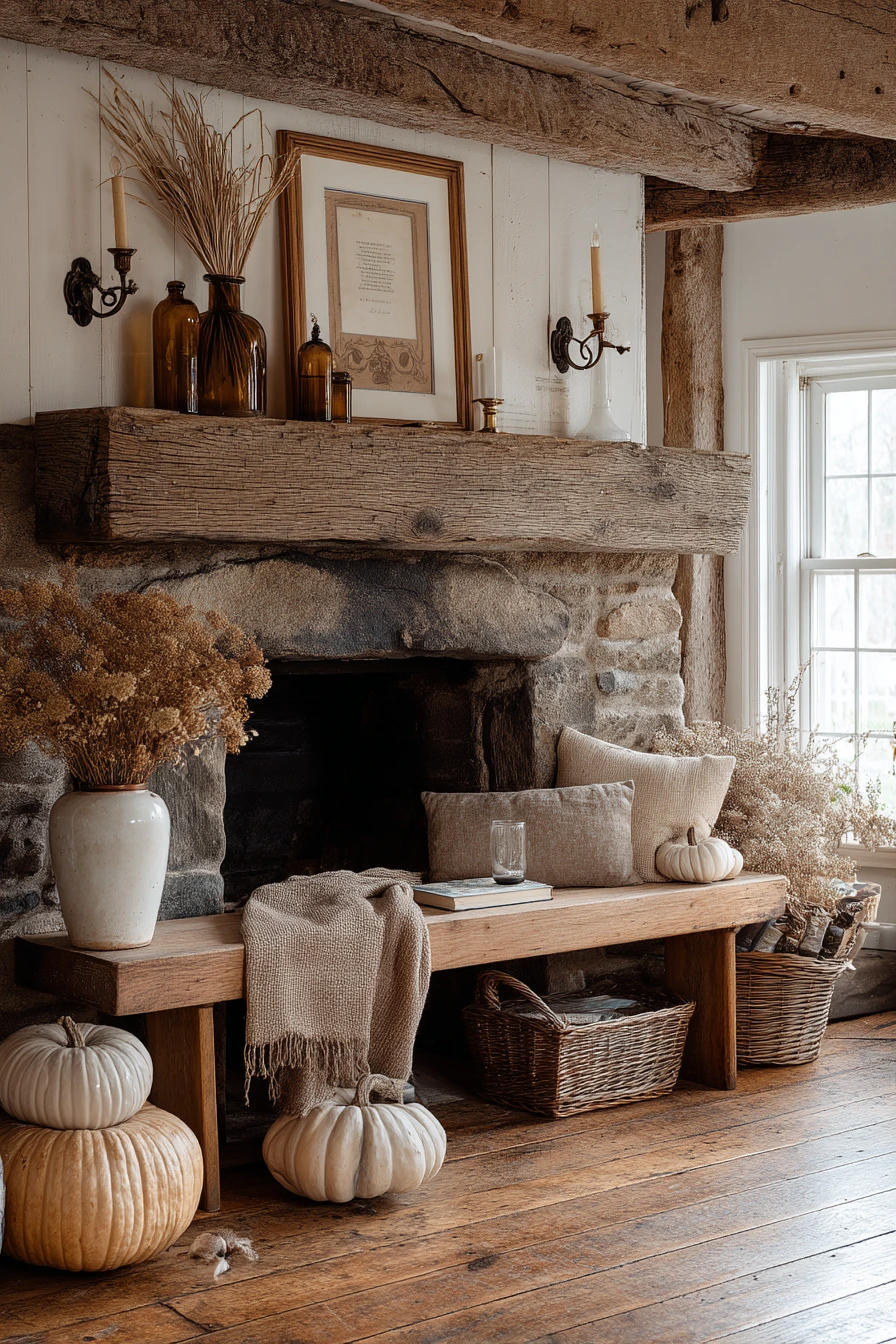 rustic mantel styling ideas 27