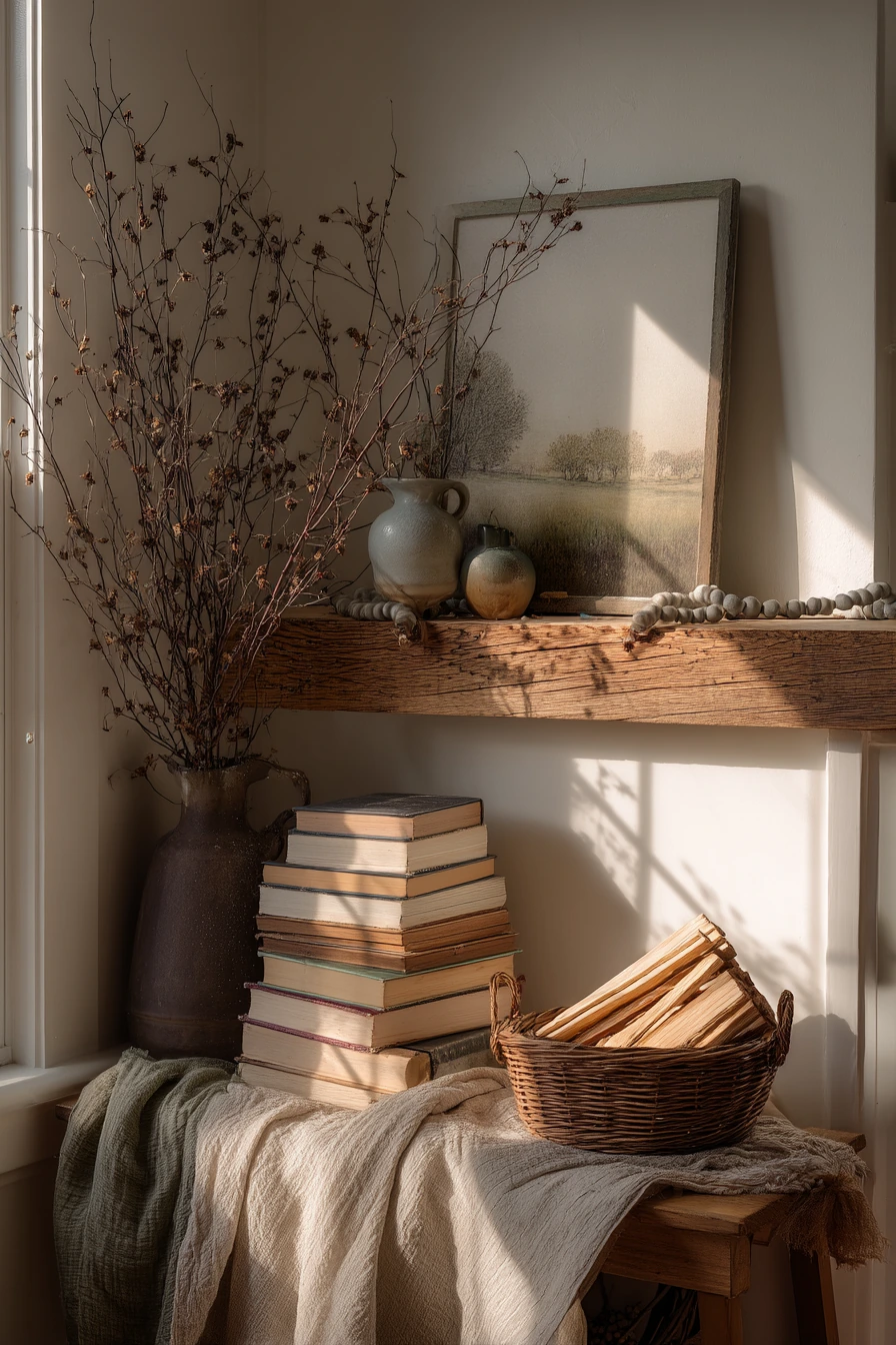 rustic mantel styling ideas 30