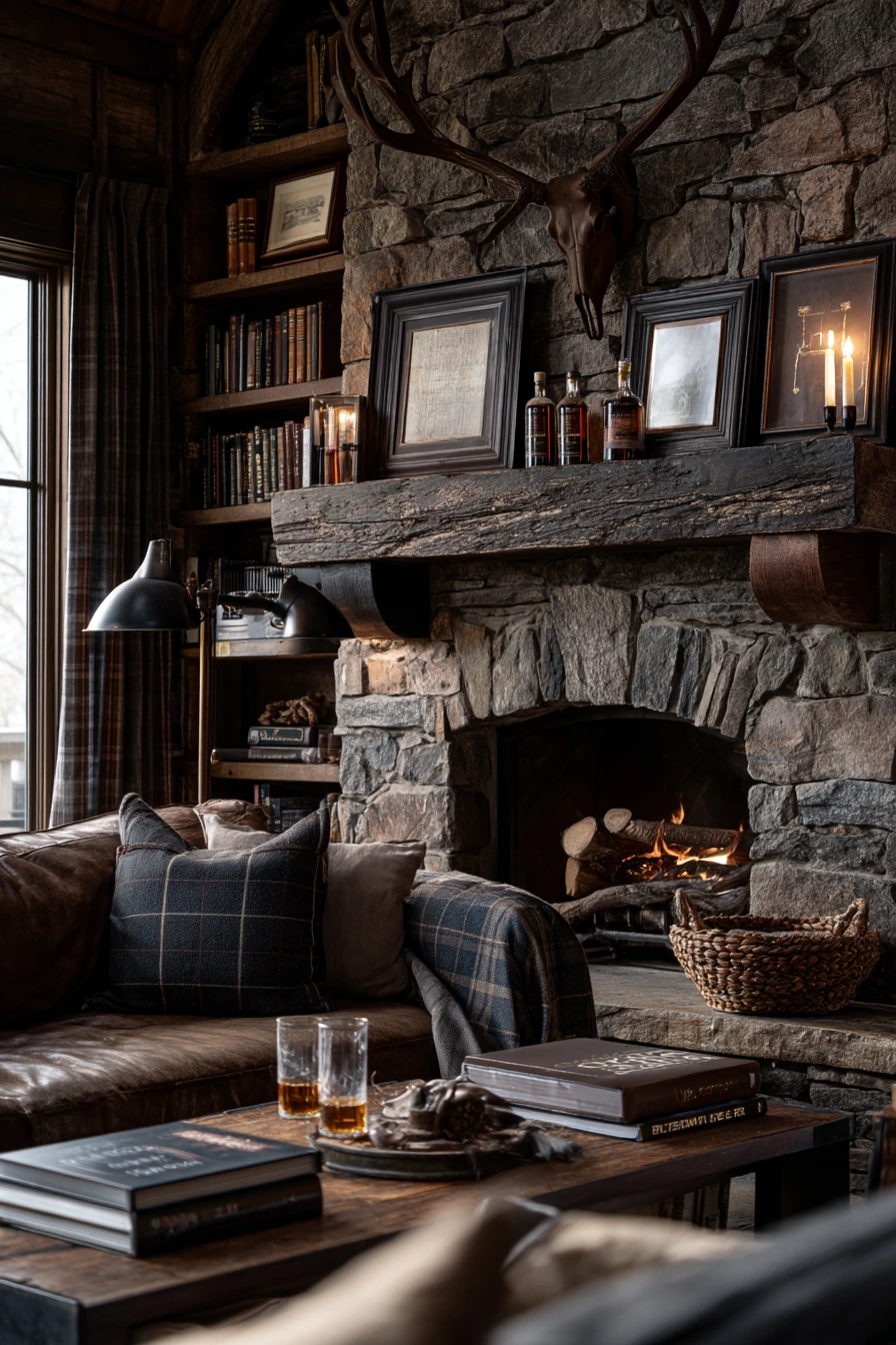 rustic mantel styling ideas 33