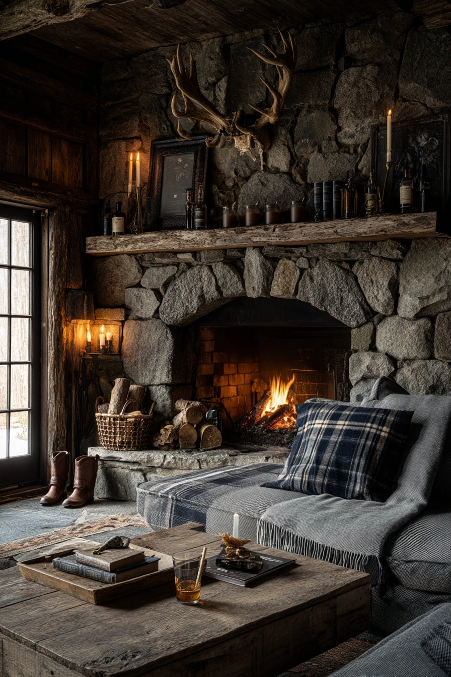 rustic mantel styling ideas 36