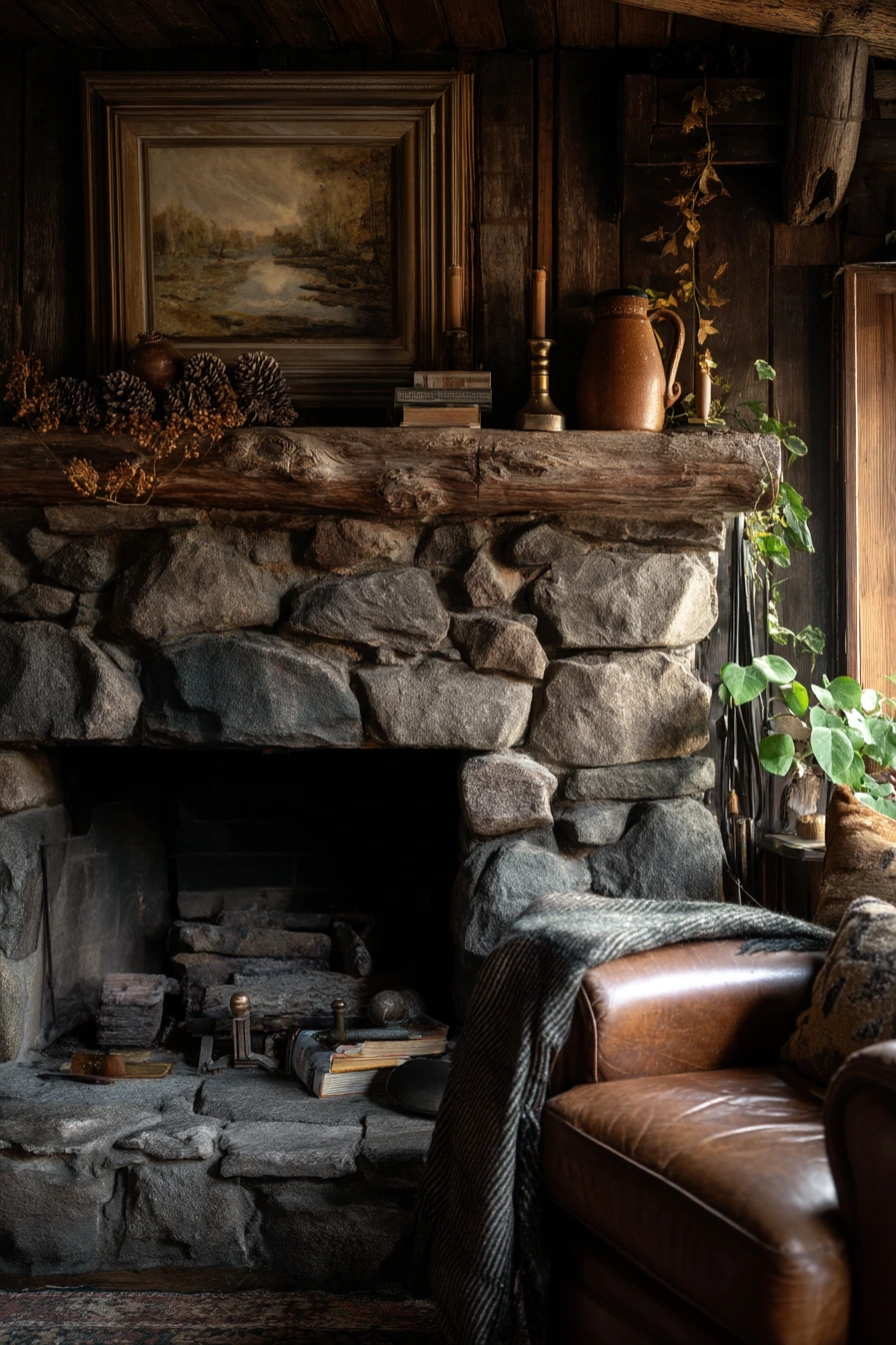 rustic mantel styling ideas 6