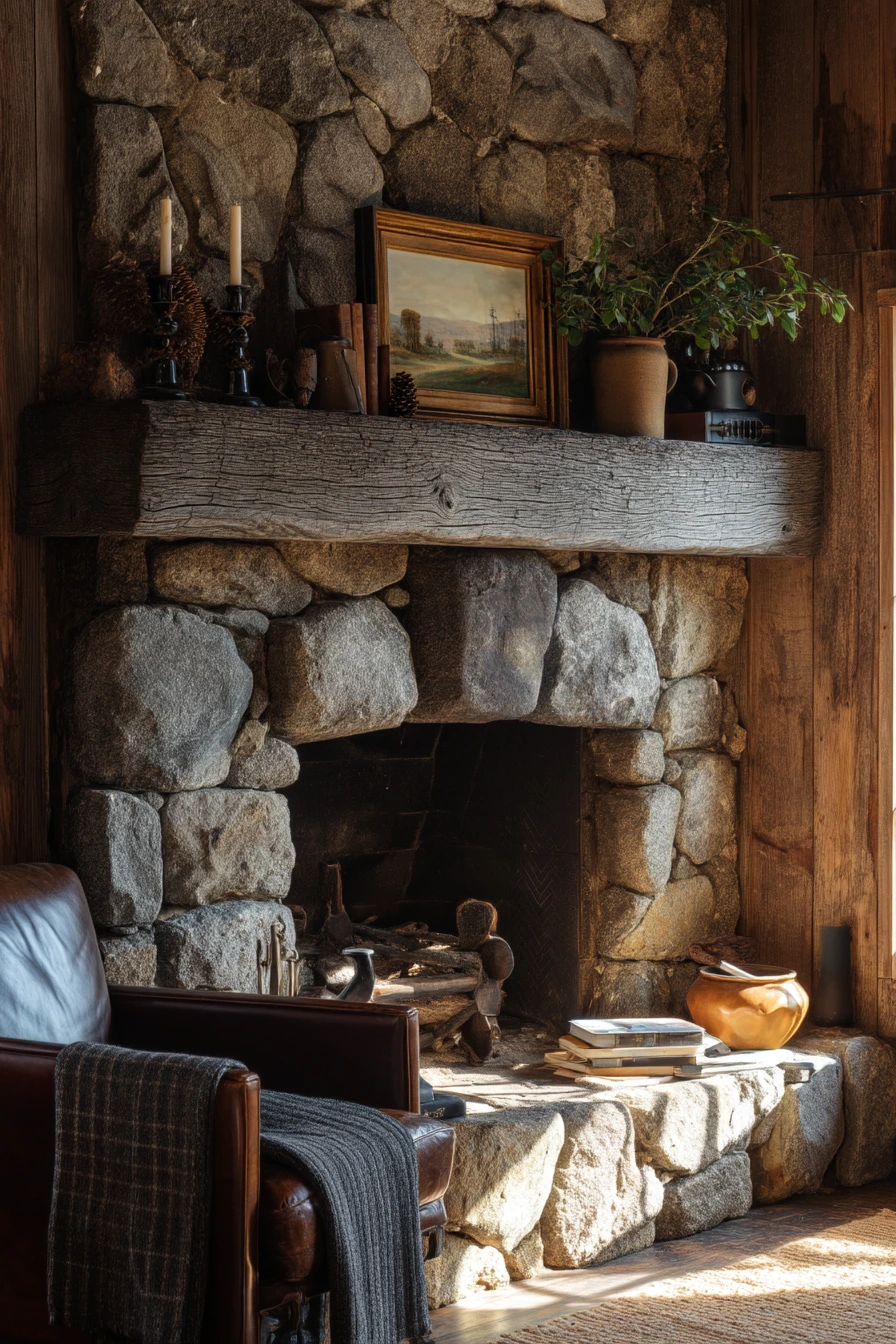 rustic mantel styling ideas 7