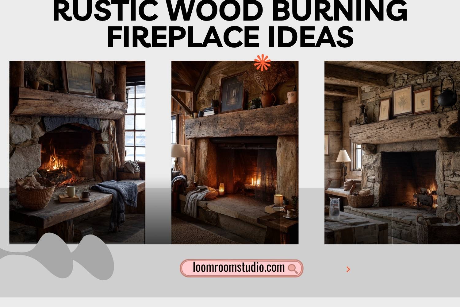 rustic_wood burning fireplace ideas
