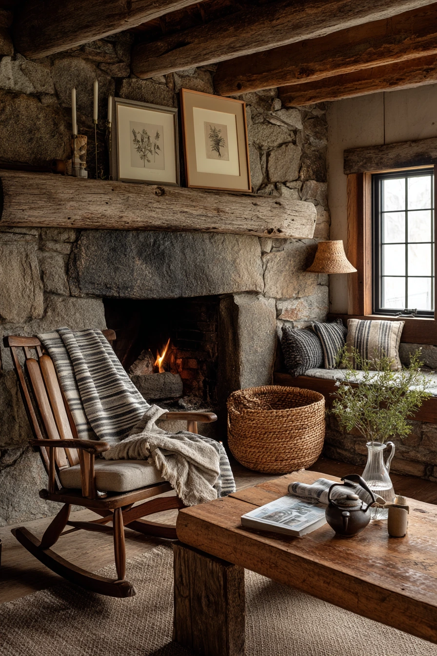 rustic wood burning fireplace ideas 12