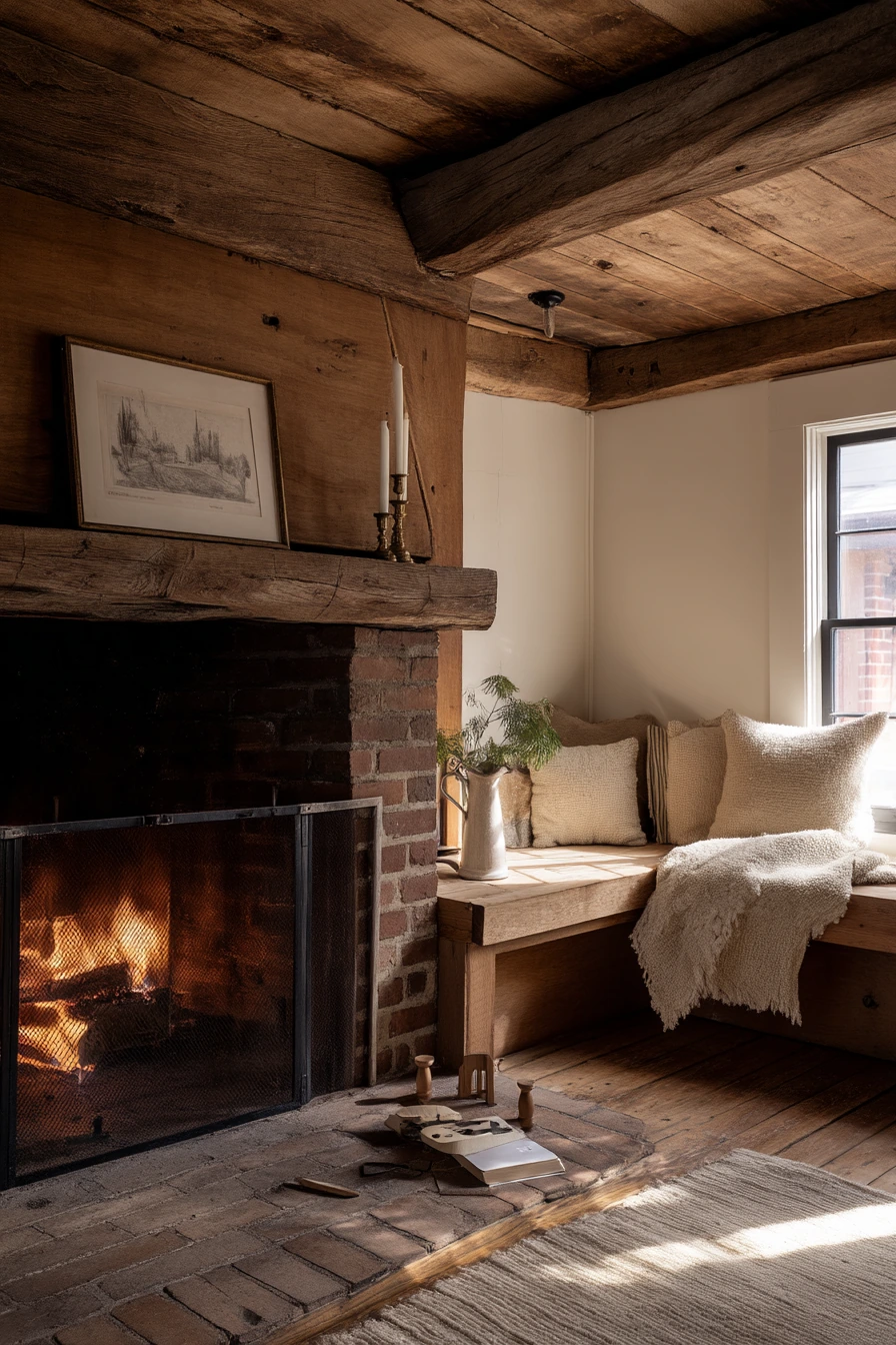 rustic wood burning fireplace ideas 26