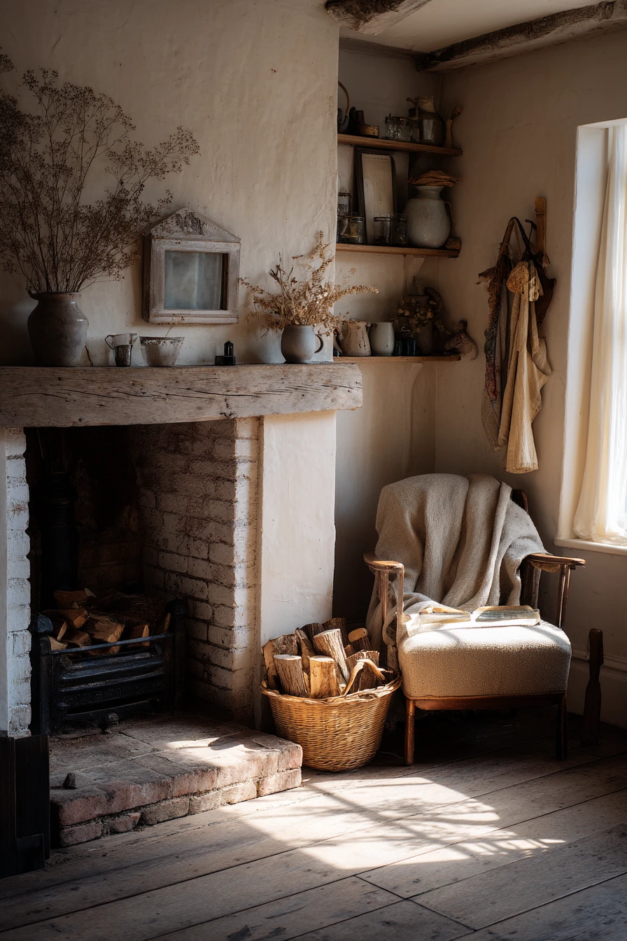 rustic wood burning fireplace ideas 5