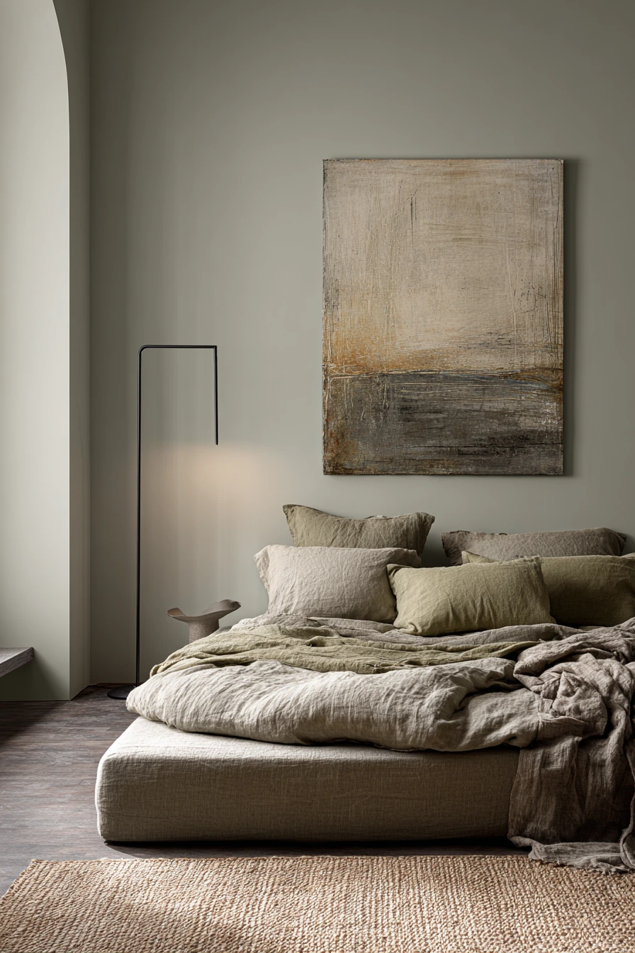 sage green boho bedroom 17