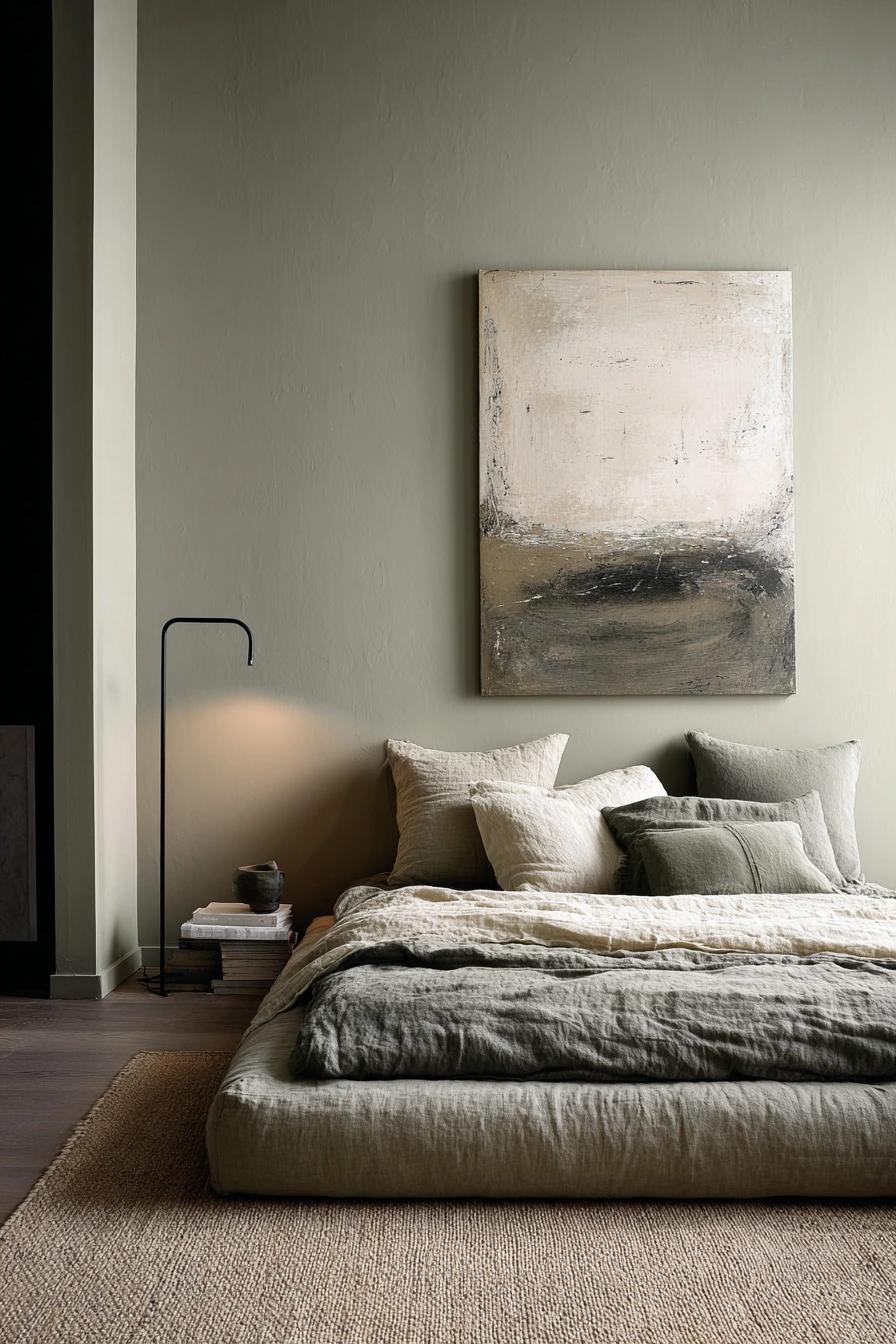 sage green boho bedroom 19