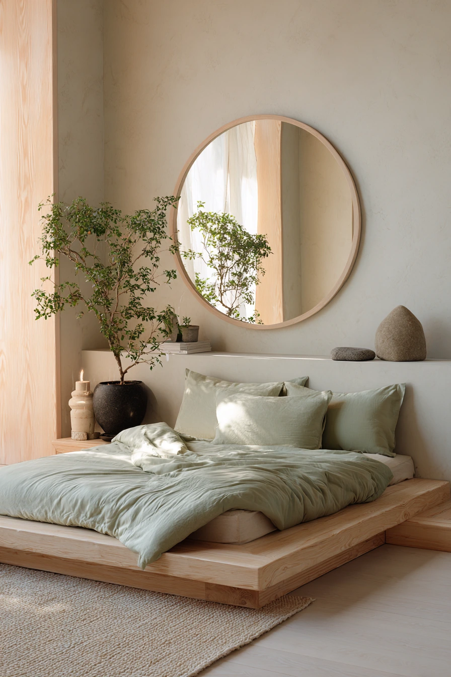 sage green boho bedroom 38