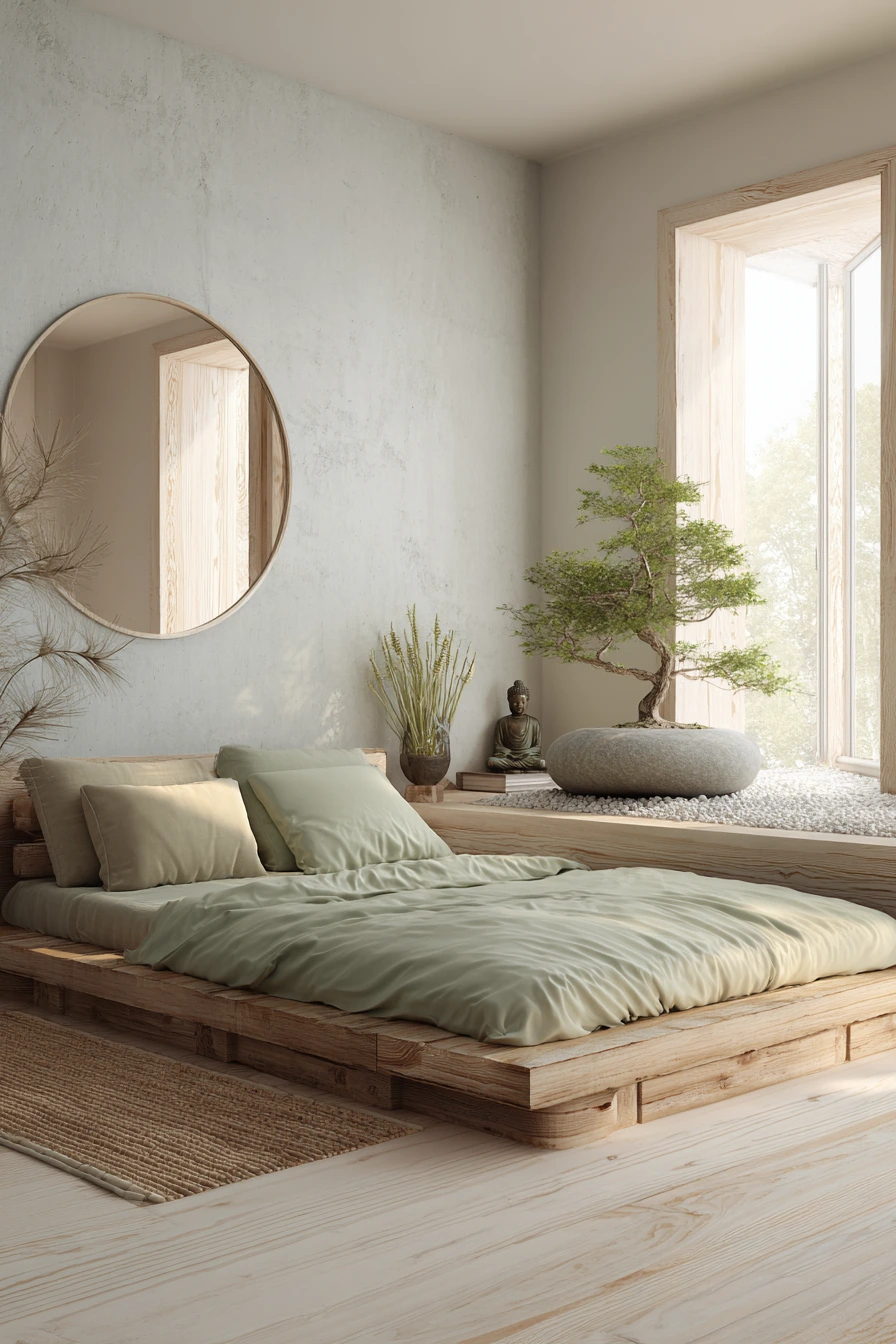 sage green boho bedroom 39