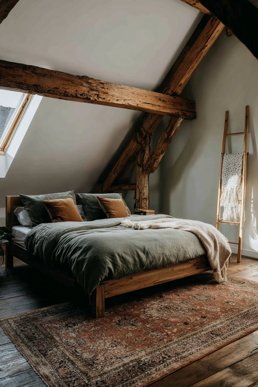 sage green boho bedroom 9