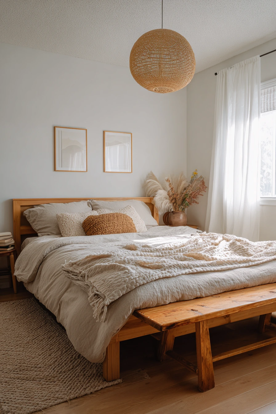 scandi boho bedroom 31