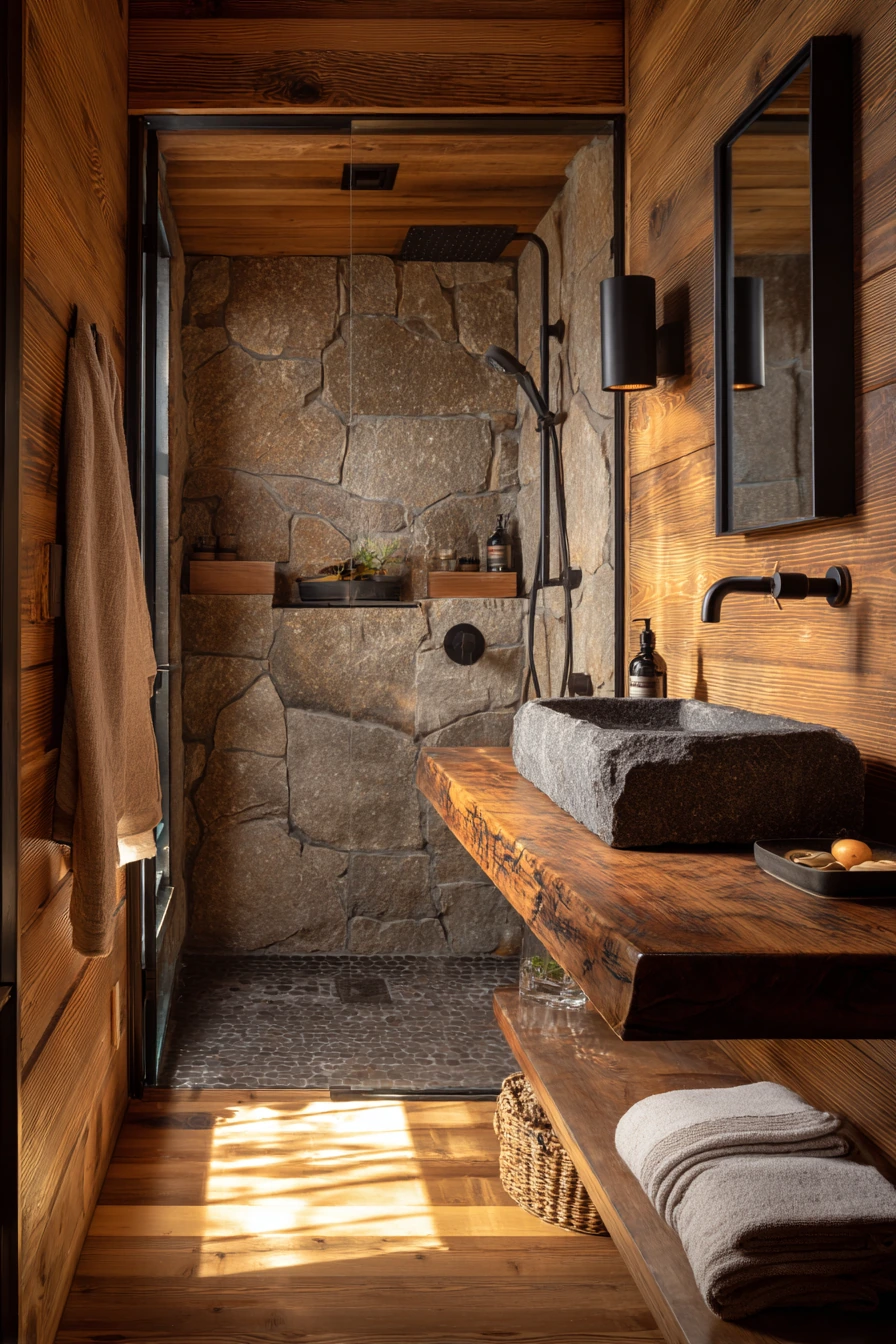 small cabin bathroom ideas 18