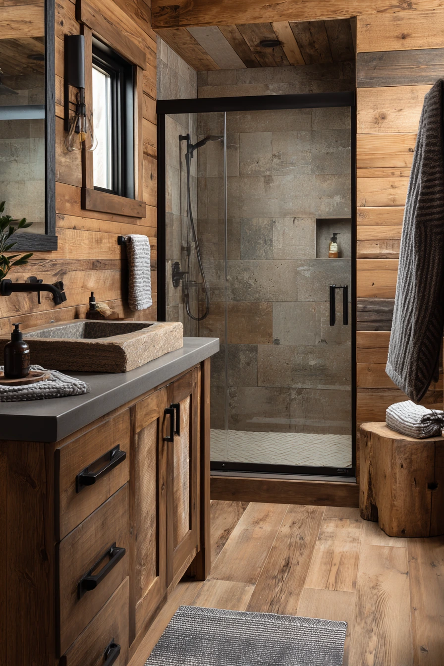 small cabin bathroom ideas 19