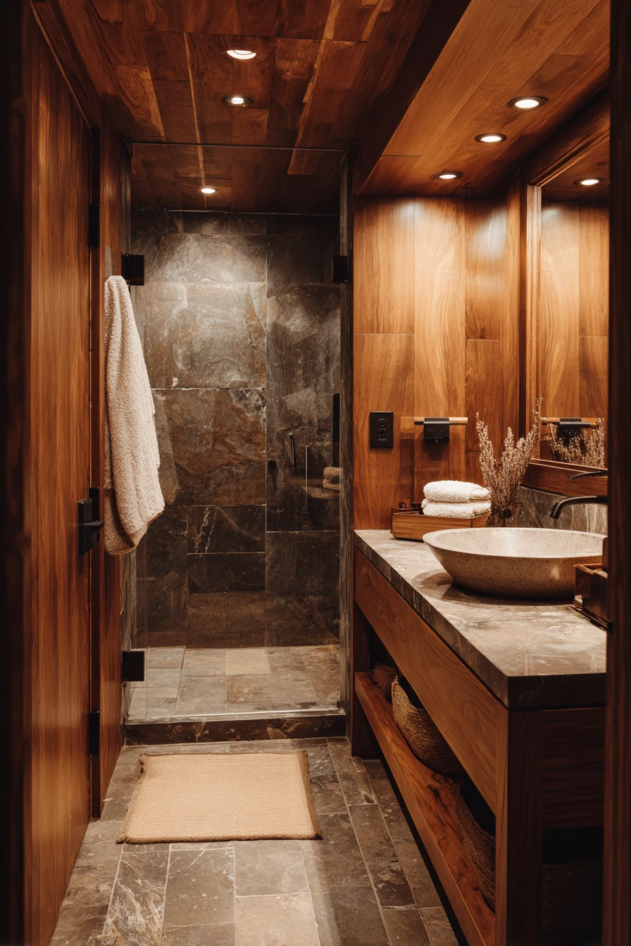 small cabin bathroom ideas 40