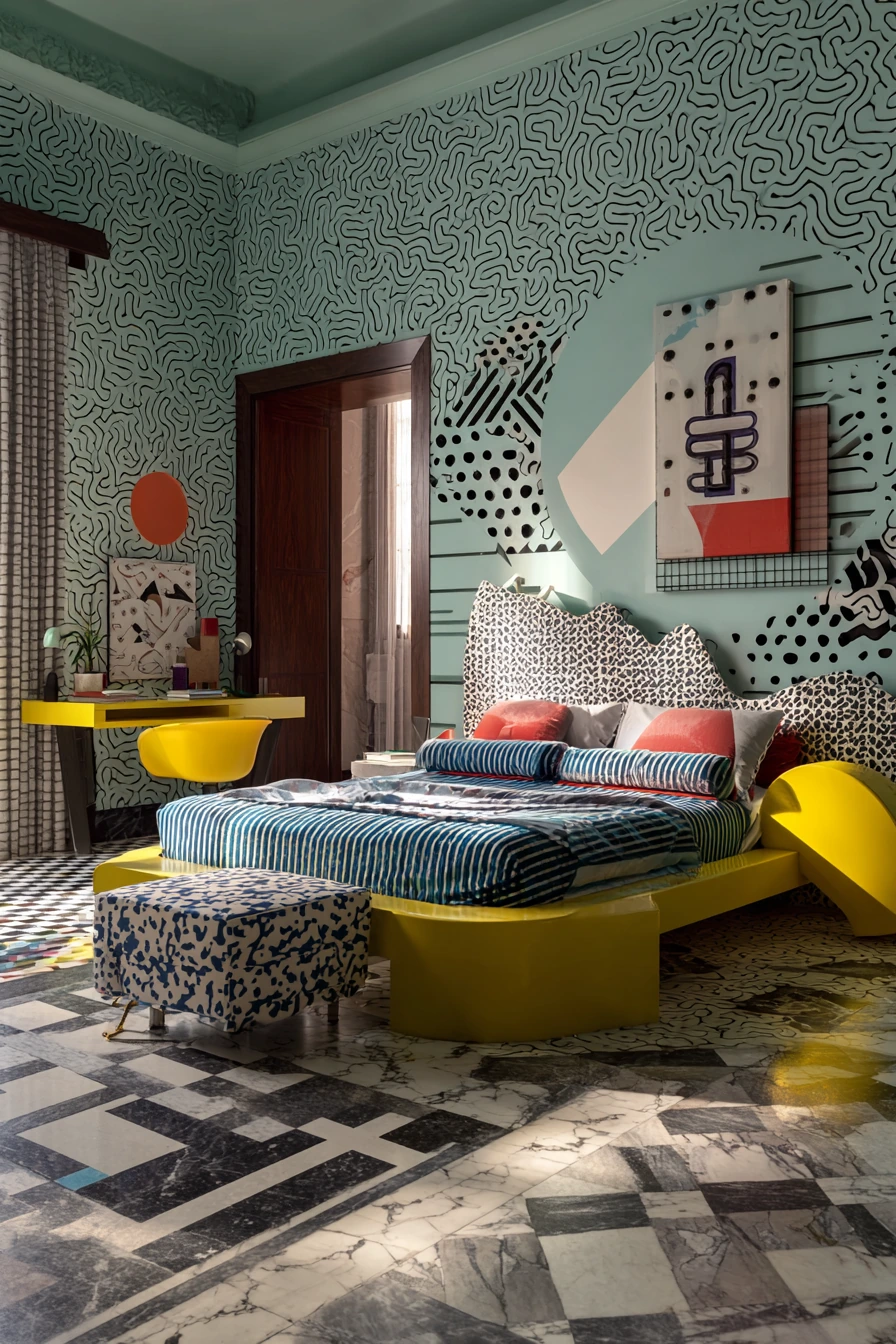 small maximalist bedroom 33