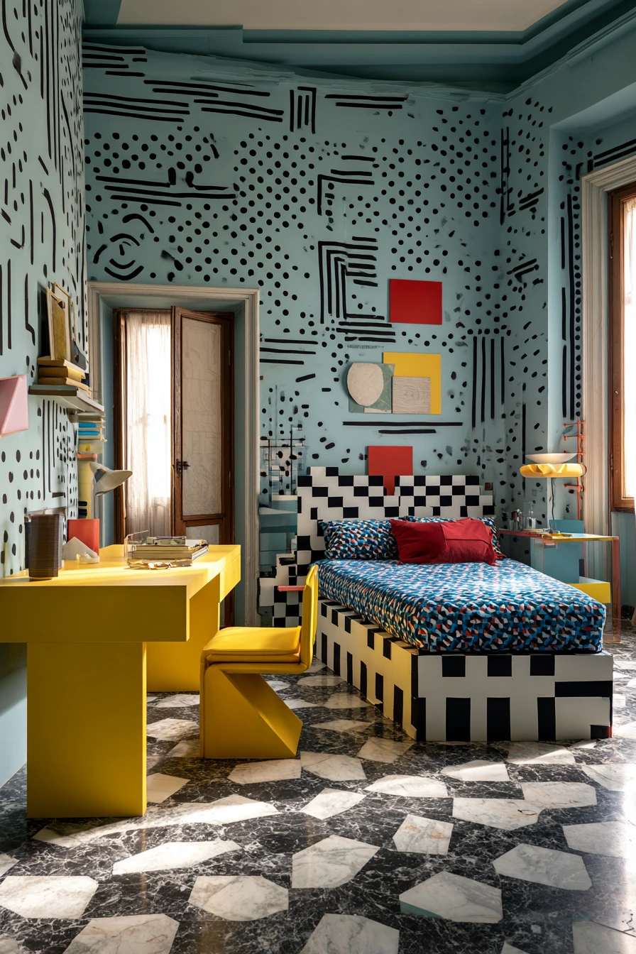 small maximalist bedroom 34