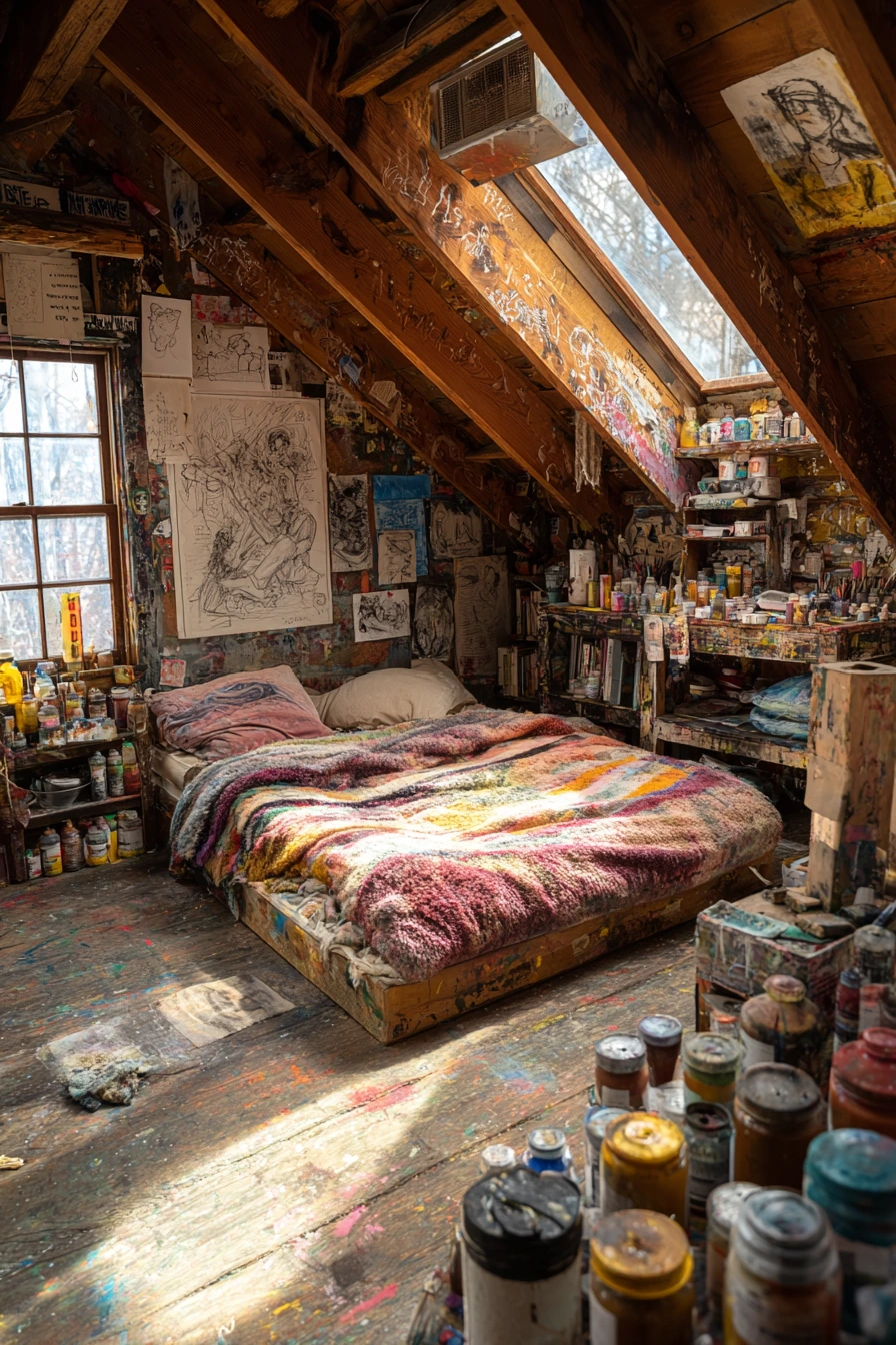 small maximalist bedroom 38