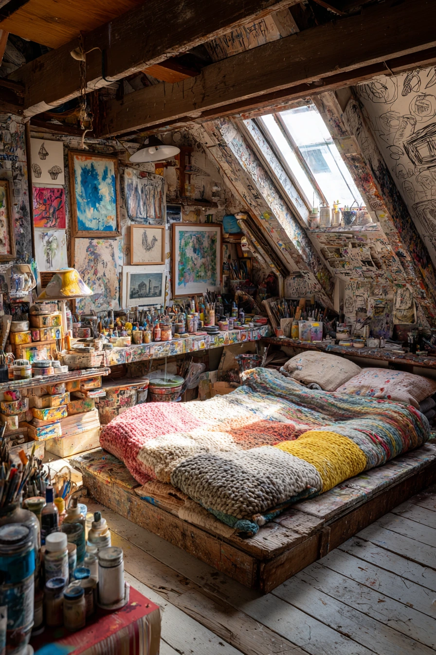 small maximalist bedroom 39