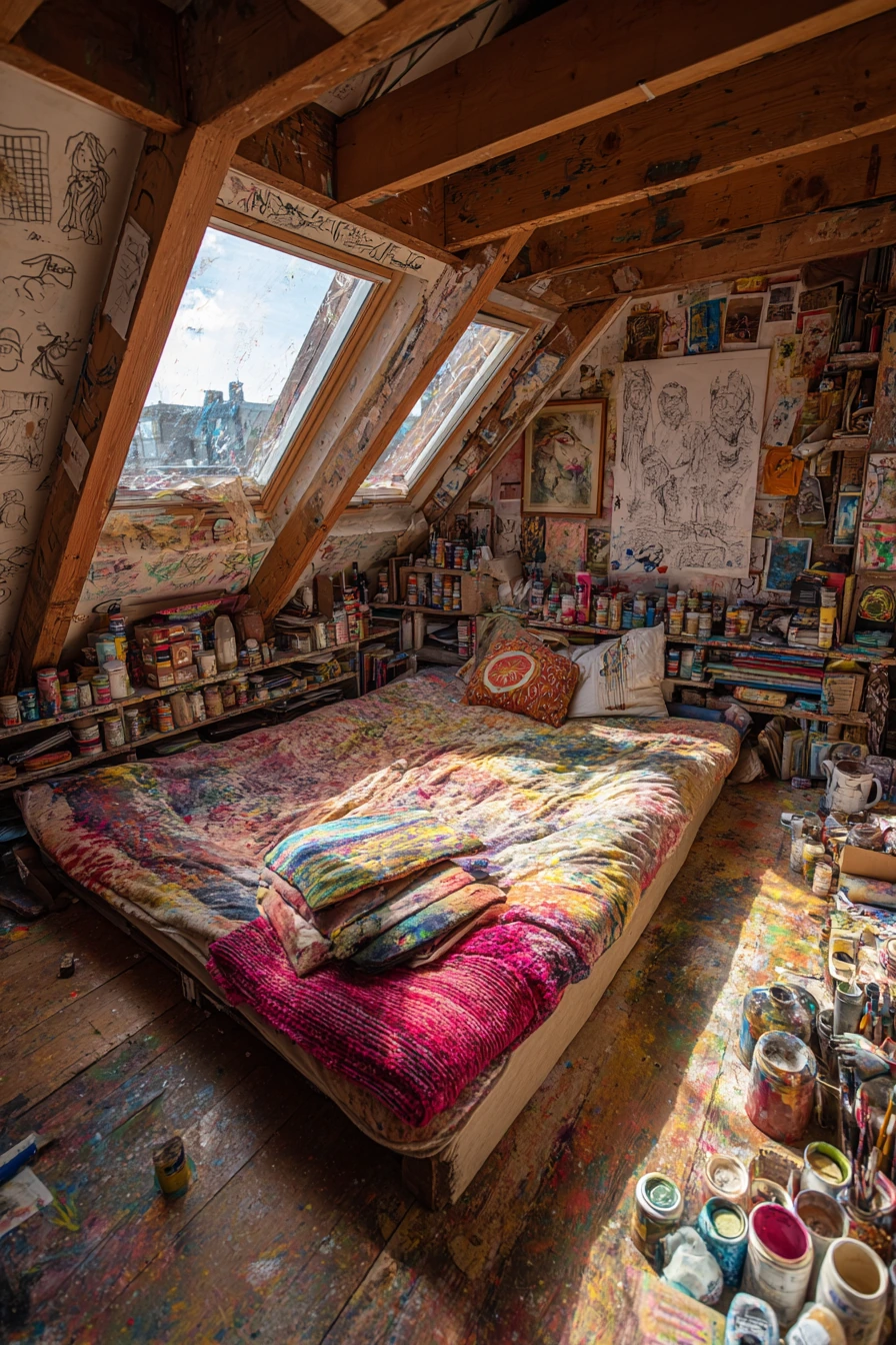 small maximalist bedroom 40
