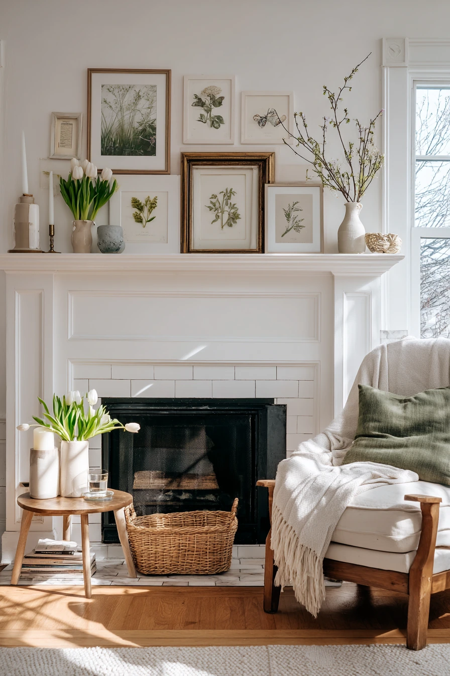 spring mantel decor ideas 1