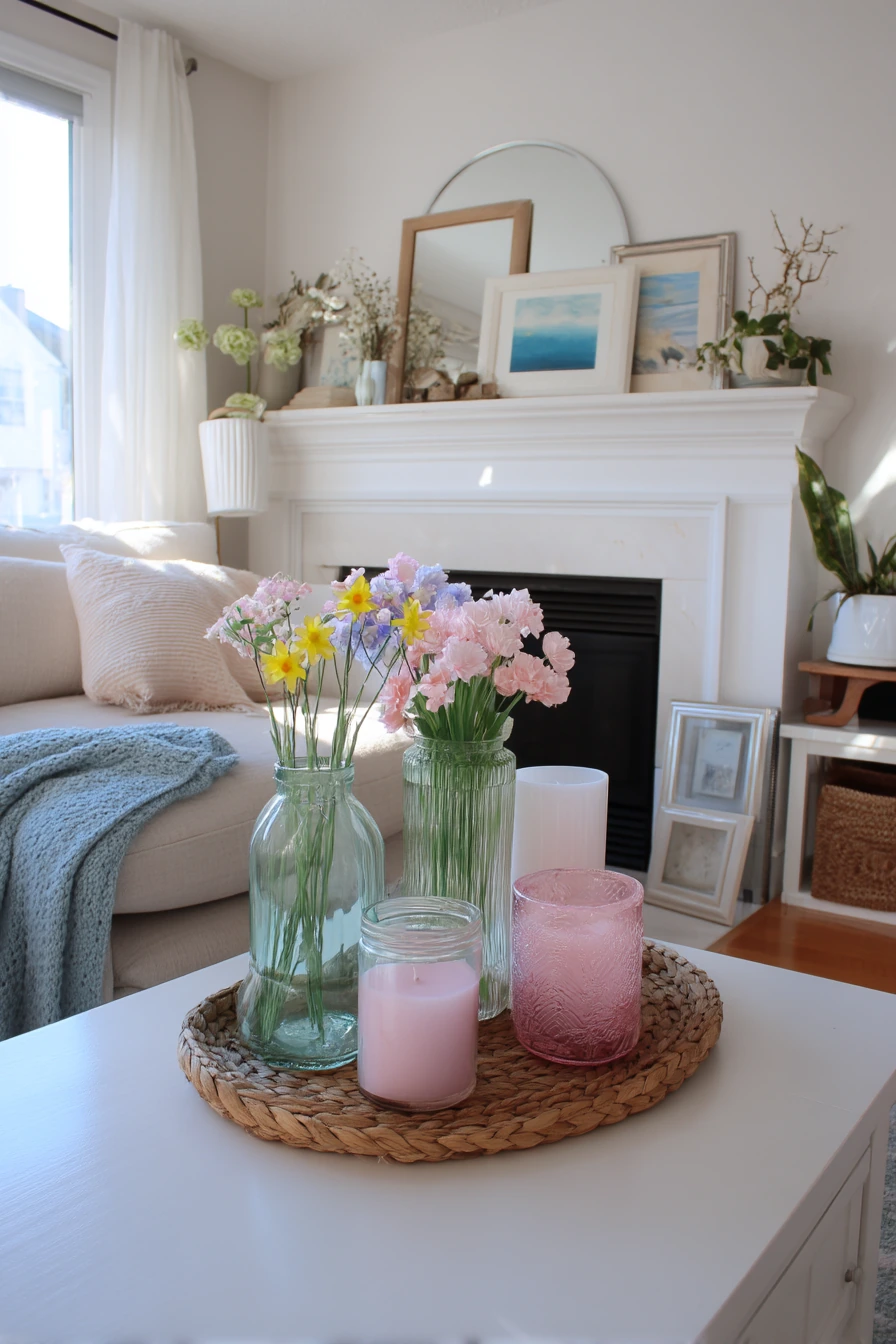 spring mantel decor ideas 23
