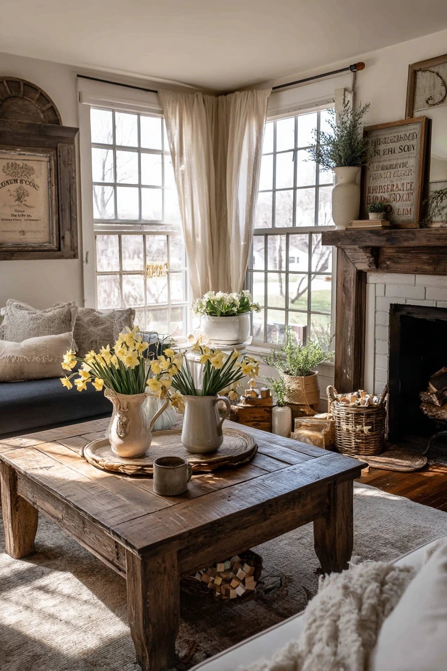 spring mantel decor ideas 29
