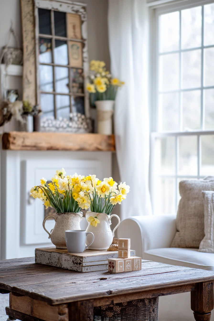 spring mantel decor ideas 31