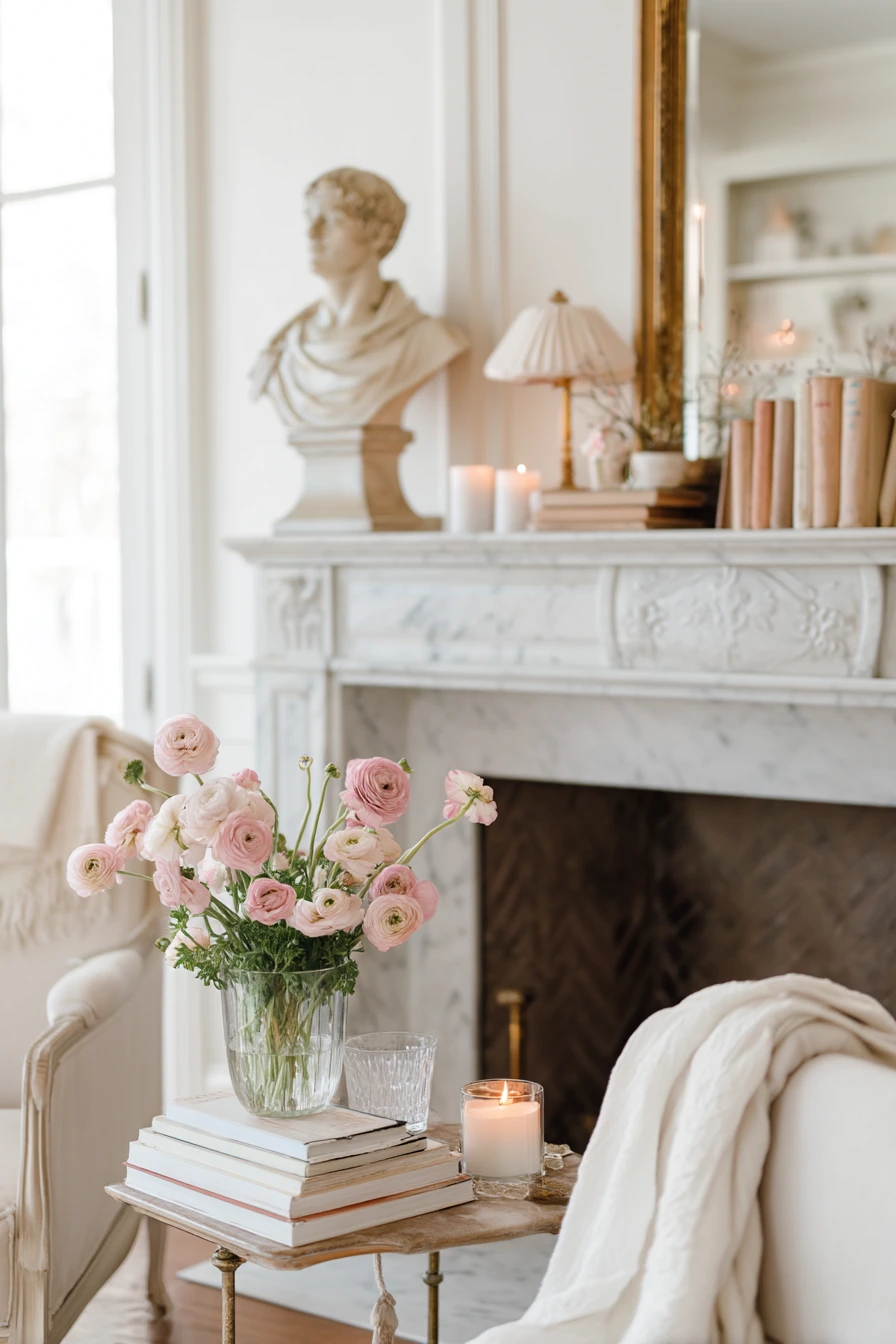 spring mantel decor ideas 36