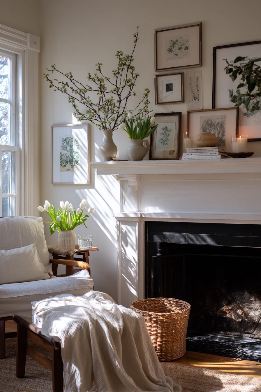 spring mantel decor ideas 4
