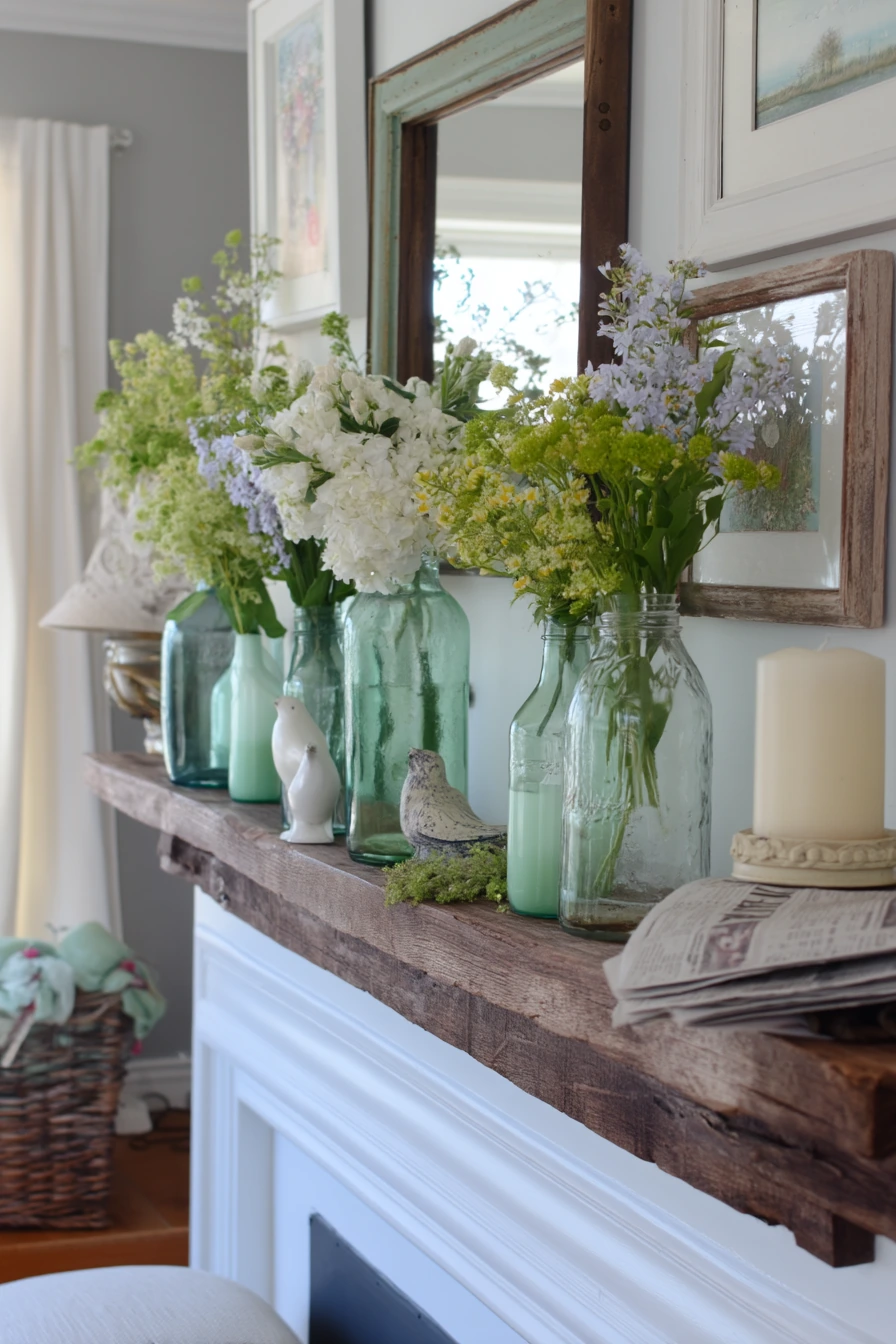 spring mantel decor ideas 5