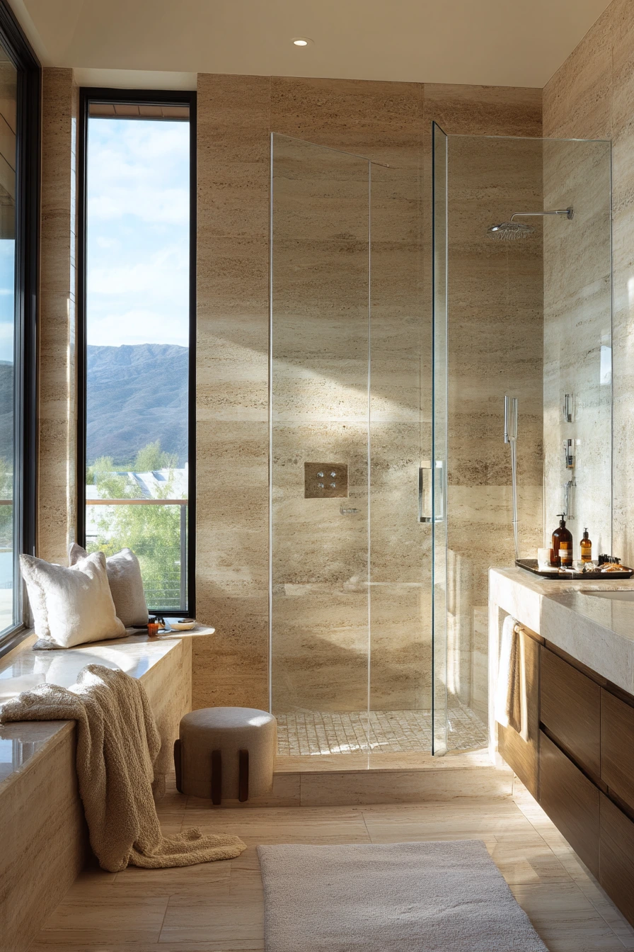 standing shower bathroom ideas 37
