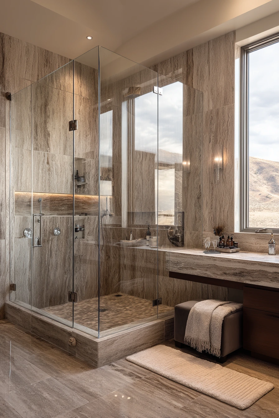 standing shower bathroom ideas 38