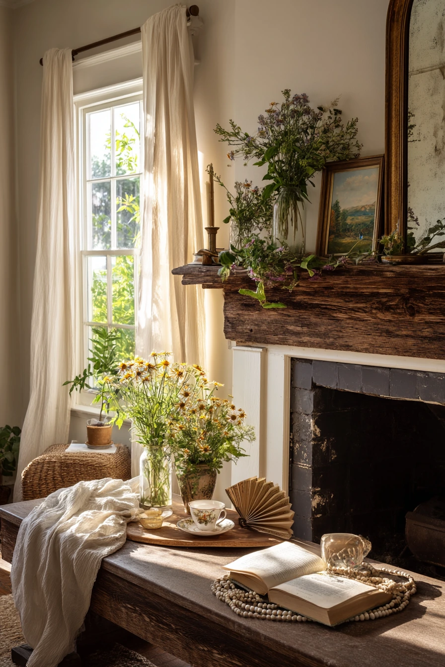 summer mantel styling ideas 11