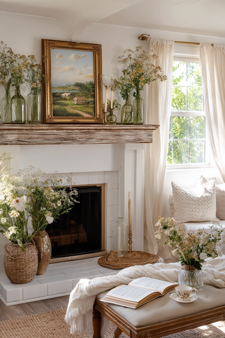 summer mantel styling ideas 12