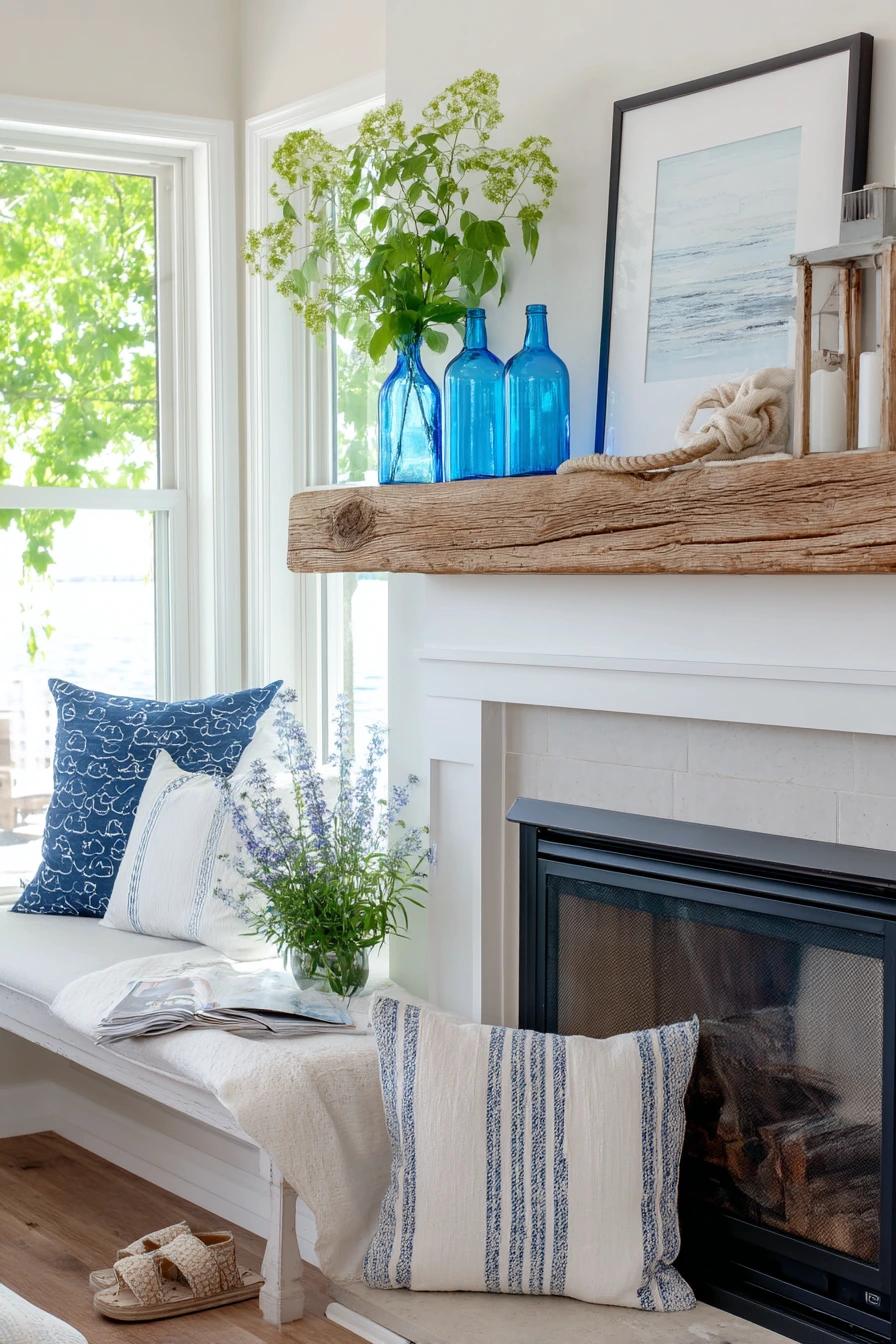 summer mantel styling ideas 20