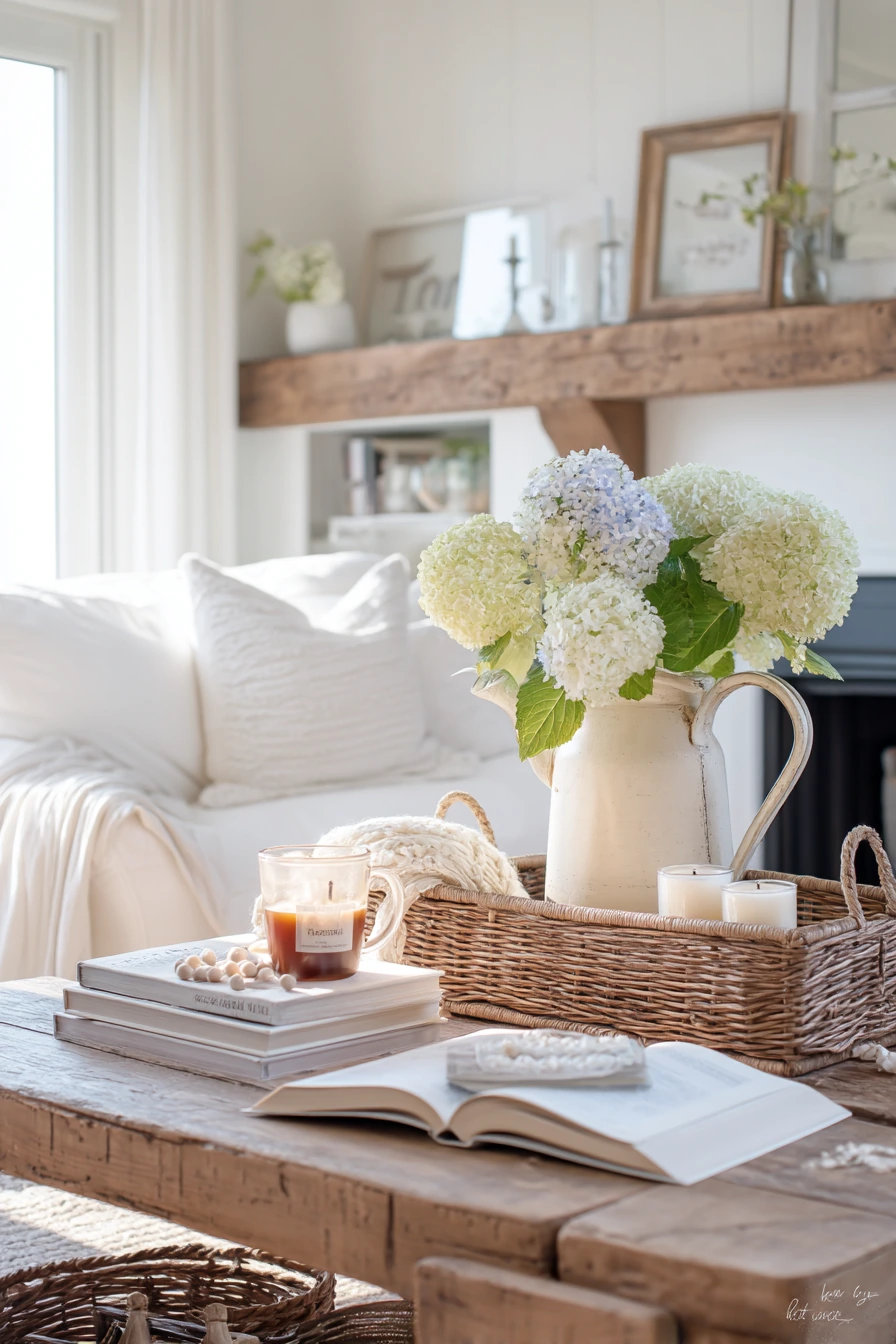 summer mantel styling ideas 23