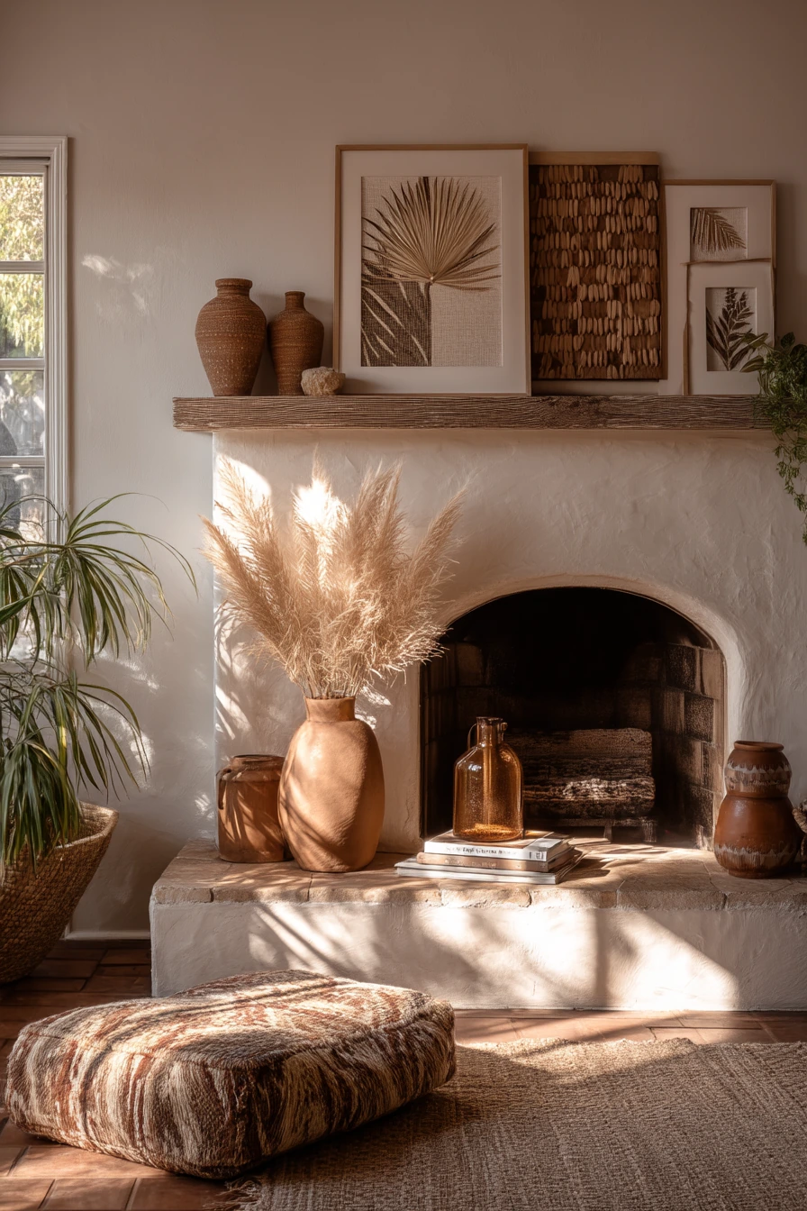 summer mantel styling ideas 25