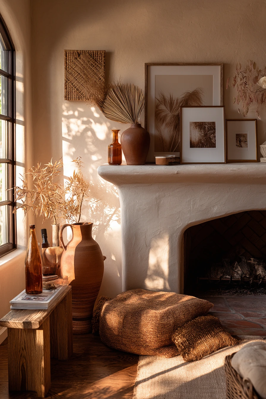 summer mantel styling ideas 26