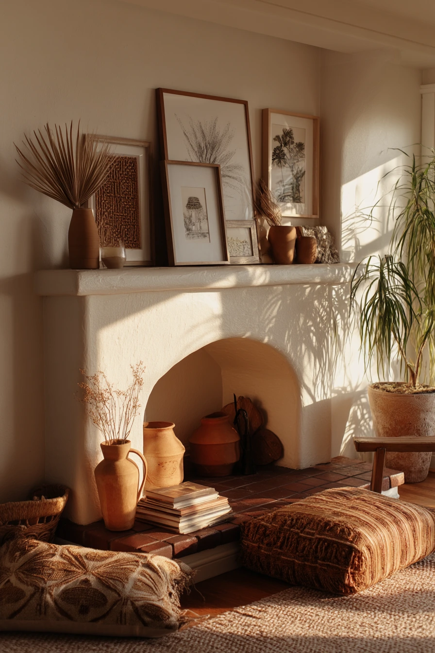 summer mantel styling ideas 28