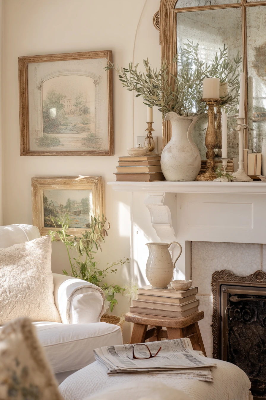 summer mantel styling ideas 34