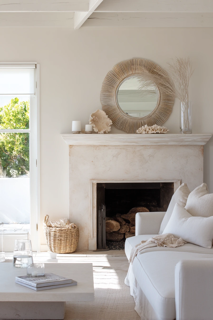 summer mantel styling ideas 37
