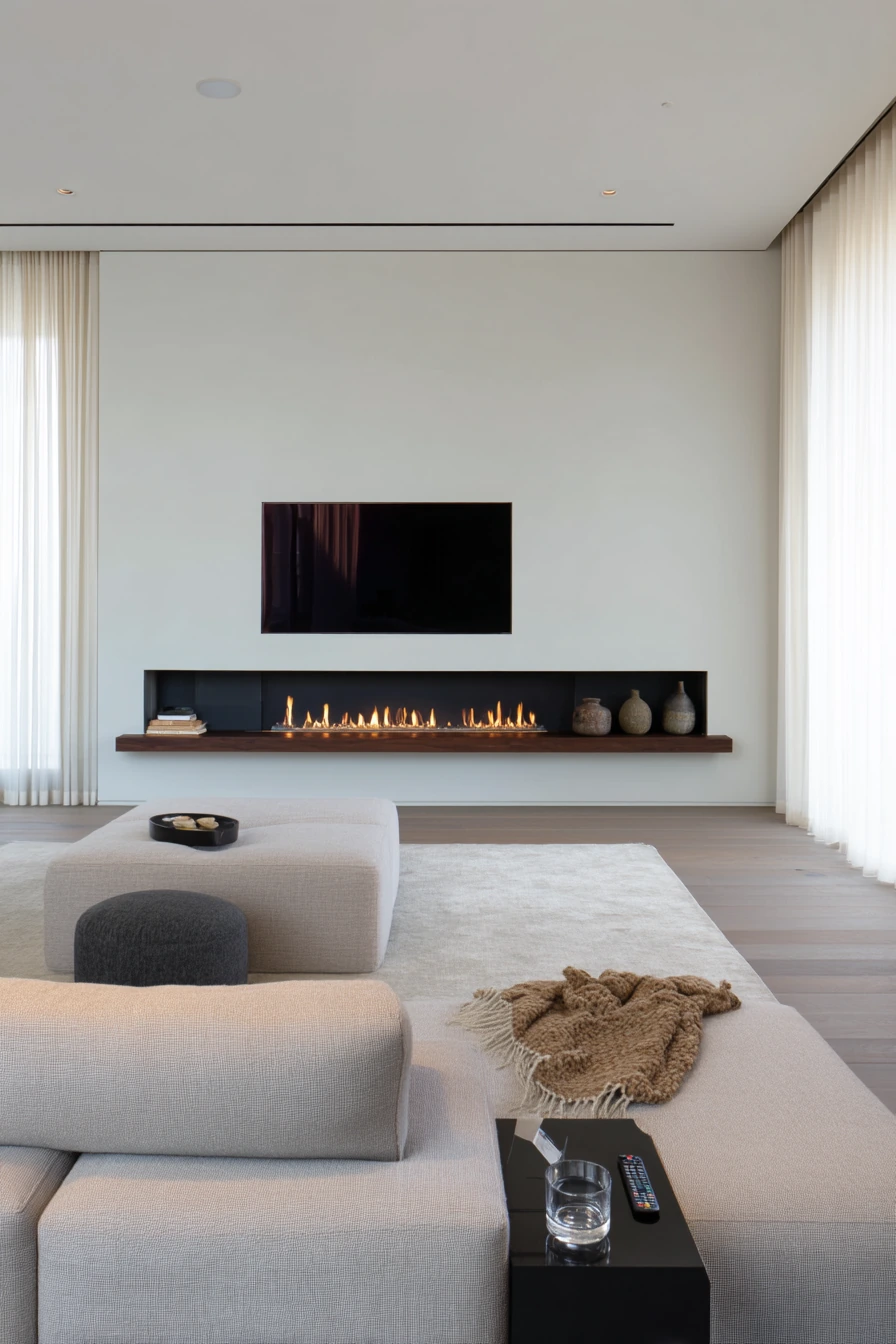 tv above fireplace layout ideas 16
