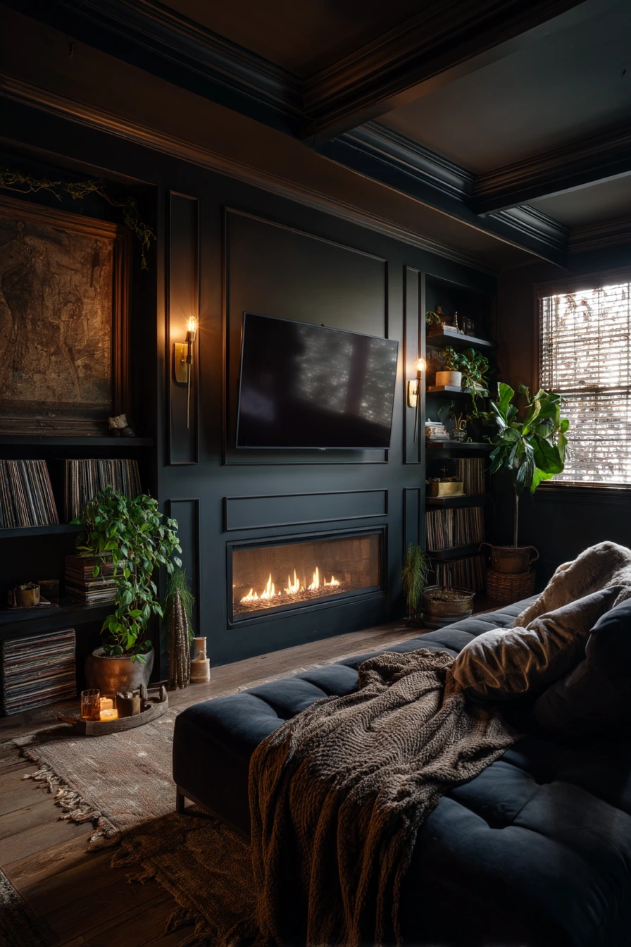 tv above fireplace layout ideas 29
