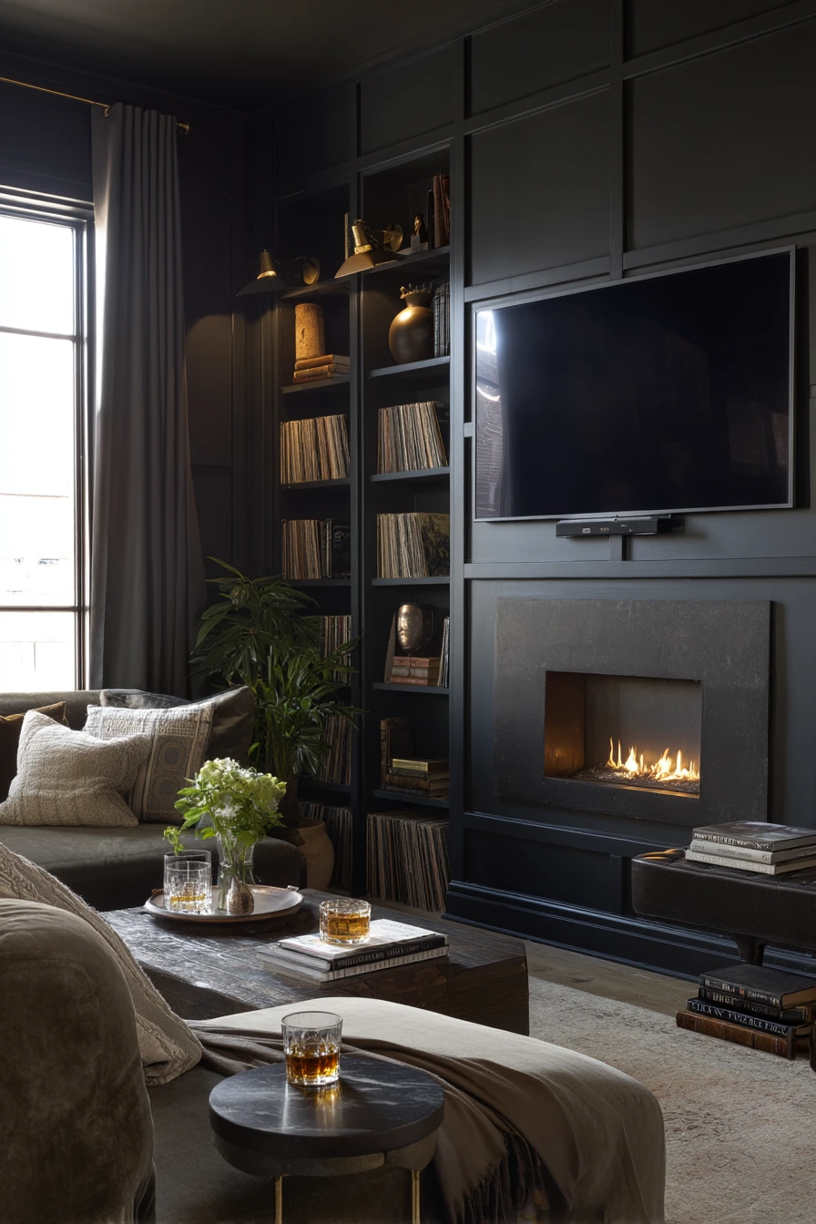 tv above fireplace layout ideas 30