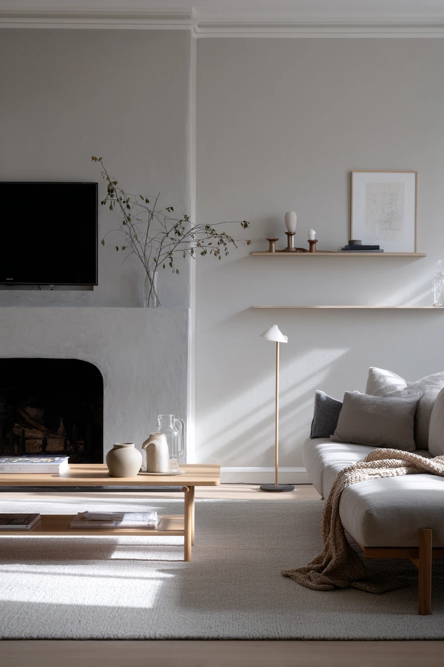 tv above fireplace layout ideas 35