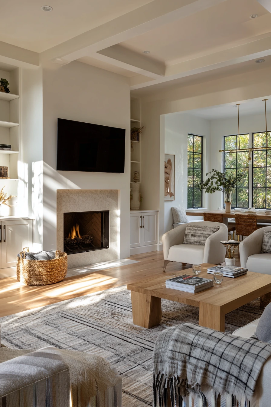 tv above fireplace layout ideas 38