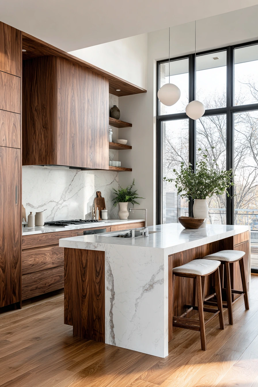 walnut kitchen cabinets 1