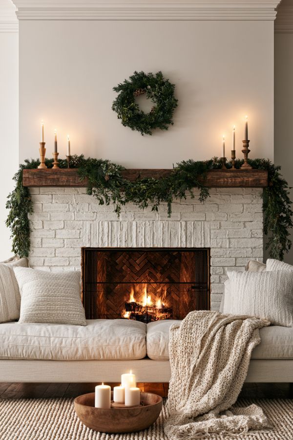 white brick fireplace ideas 26